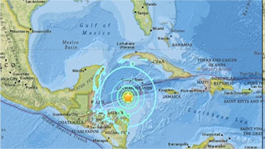 加勒比海域发生7.8级地震